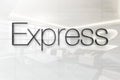 Express 109 on glossy office wall realistic texture